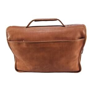Clava American Leather Gusset Laptop Messenger Style Bag Case Brown 13x10x5 Vtg